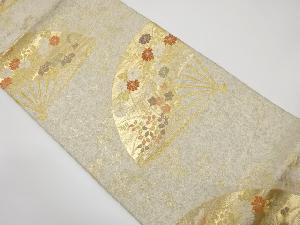 花扇流水文様織り出し袋帯